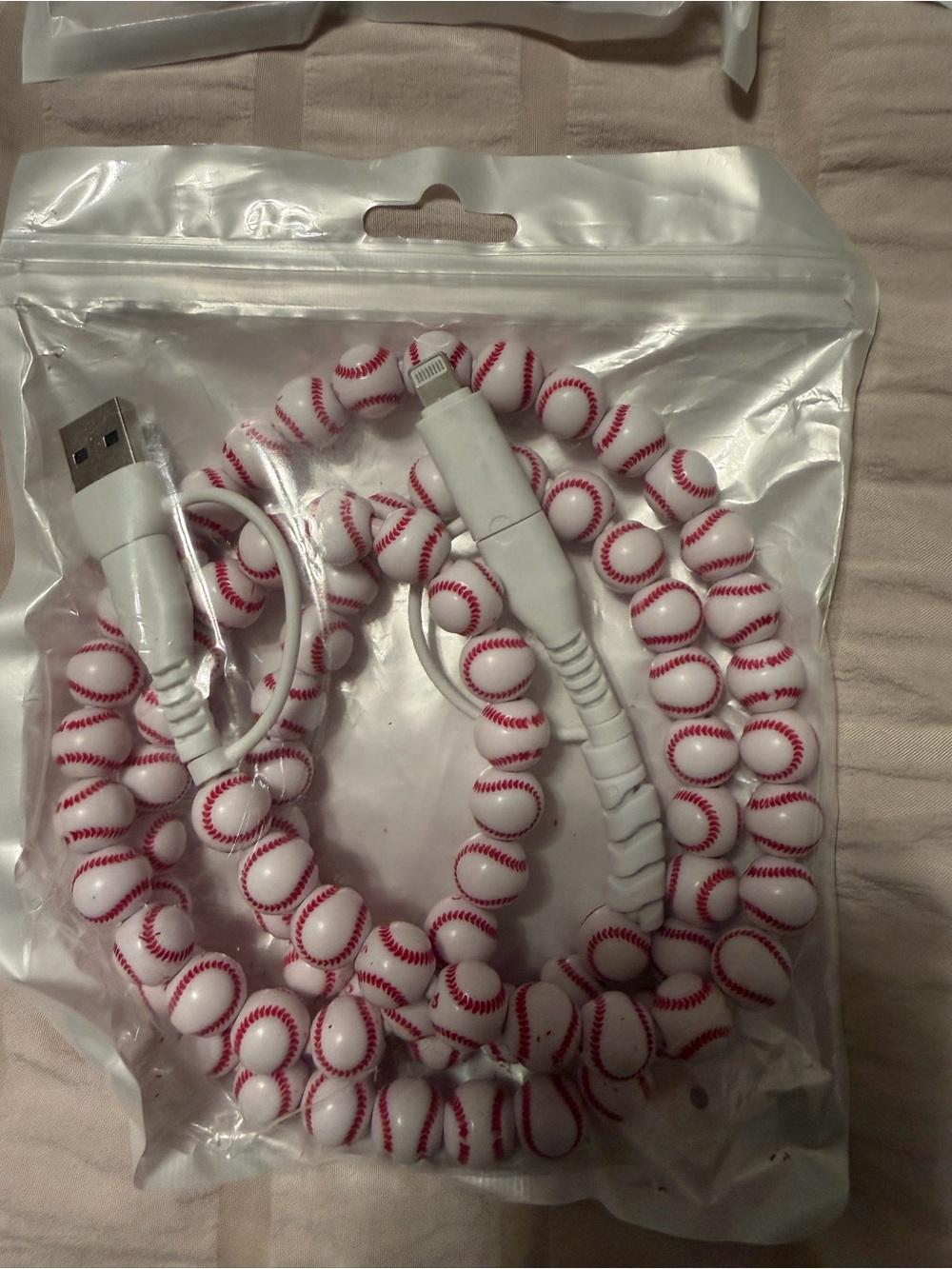 Baseball beaded 4 in one charger